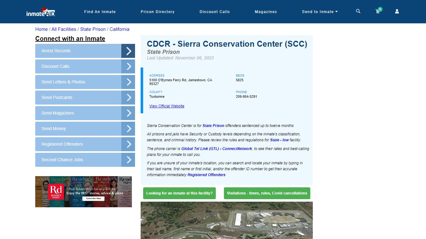 CDCR - Sierra Conservation Center (SCC) - InmateAid